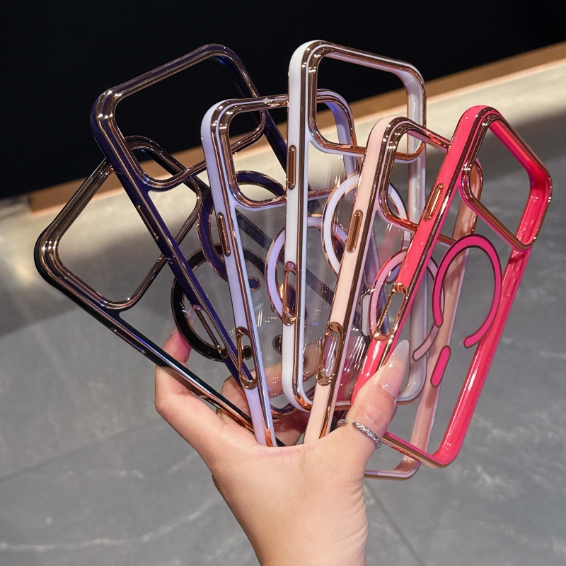 Camera Lens Protector - Lüks Kaplama RenkliForMagsafe Kablosuz Şarj KılıfıForiPhone