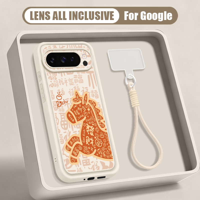 Google Pixel 8A - Sevimli Midilli Baskılı Bileklik Askılı Telefon